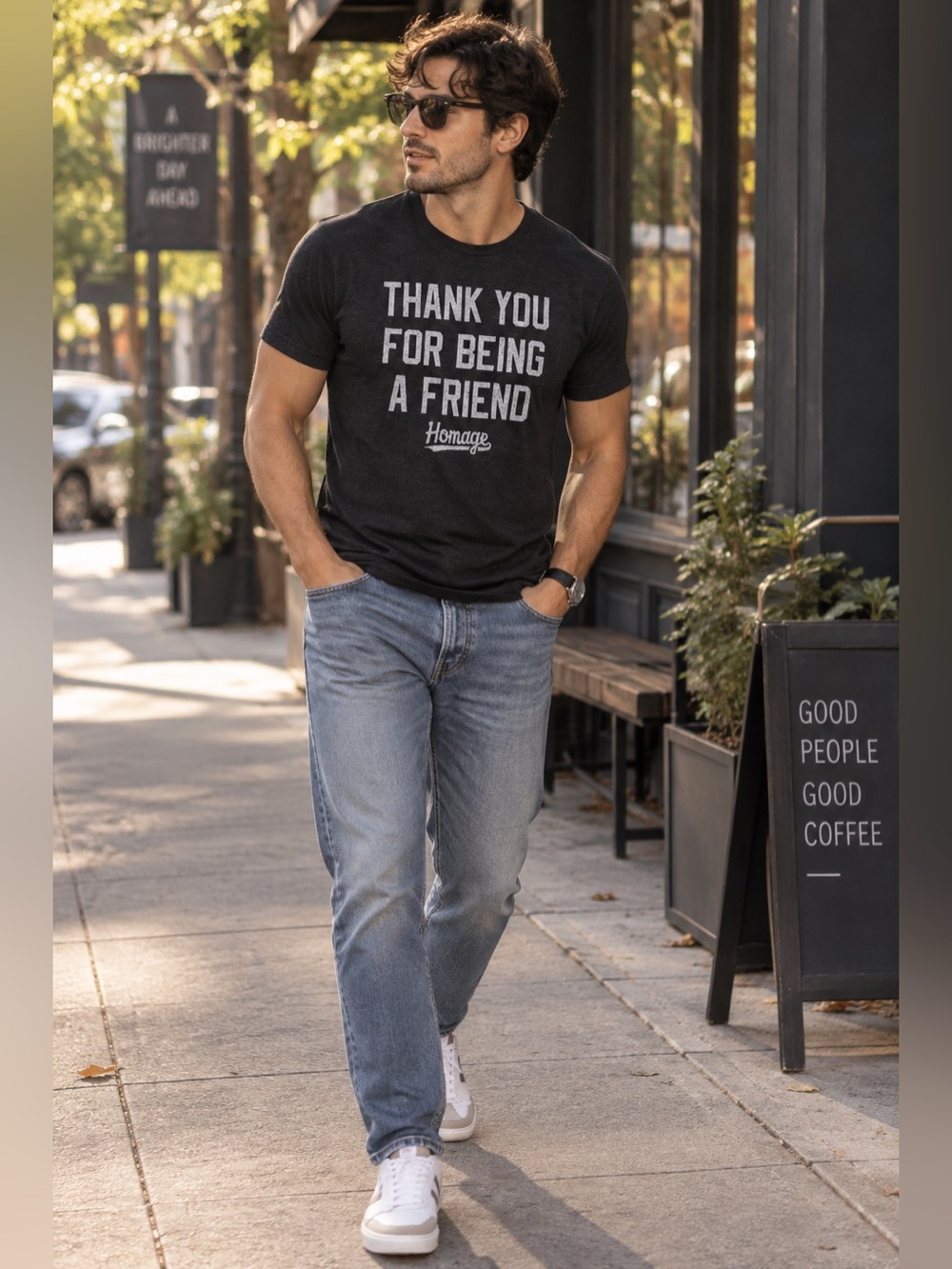 Homage Thank You For Being A Friend Tee Black Size S